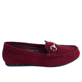 Mocassins femme bordeaux CH-1M16 Wine Red rouge multicolore