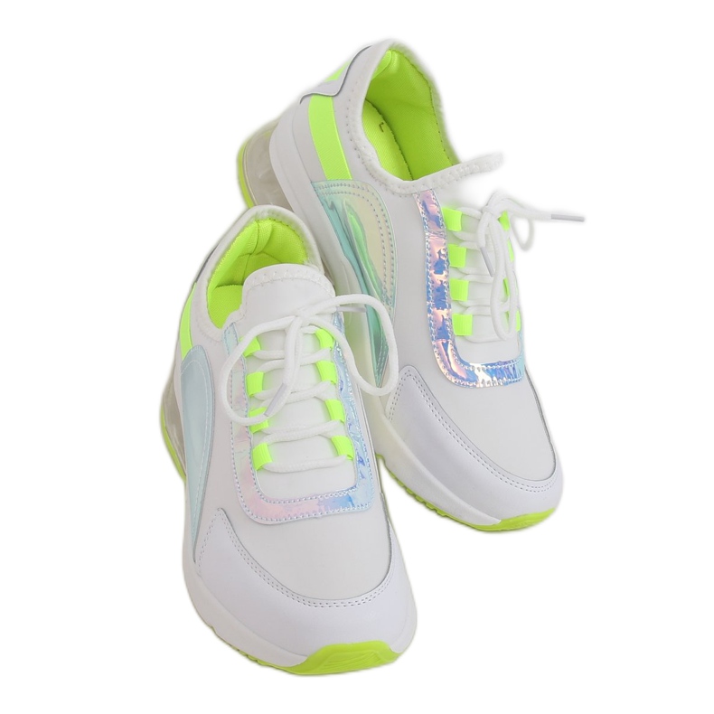 Chaussures de sport femme blanches F-3336 BLANC / JAUNE Chaussures de sport femme blanches F-3336 BLANC / JAUNE