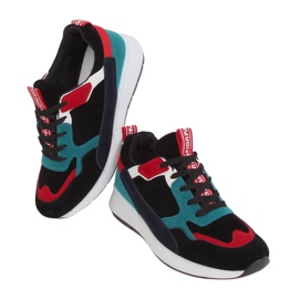 C9212 Chaussures de sport en daim noir multicolore