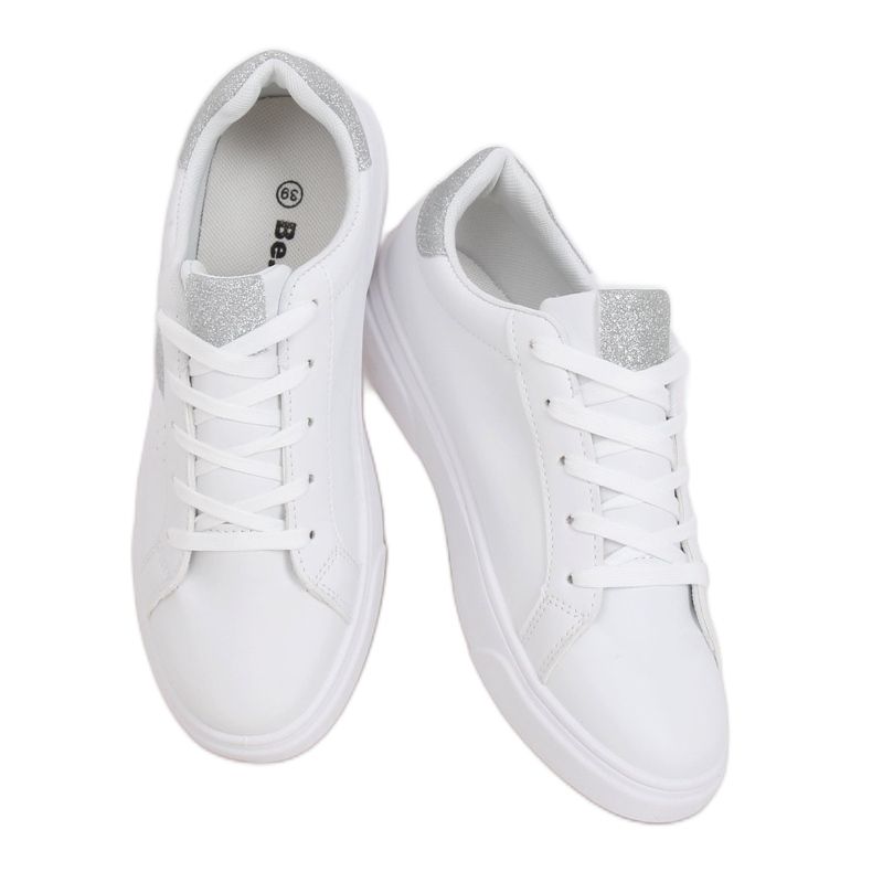 Baskets femme blanches C941 Argent