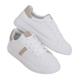 Baskets femme blanches C941 Gold d'or