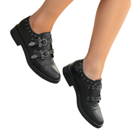 Chaussures femme noires à boucles C17-6072