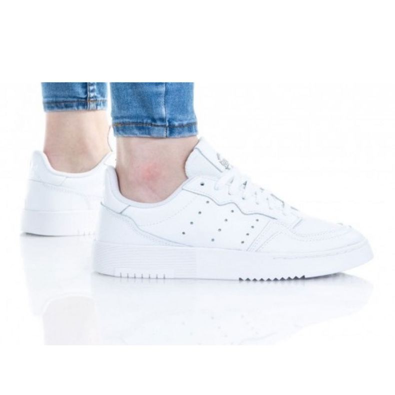 Chaussures Adidas Supercourt Jr EE7726 blanche jaune