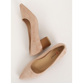 Escarpins sur un talon en bois beige CL75P Beige Ii Genre brun
