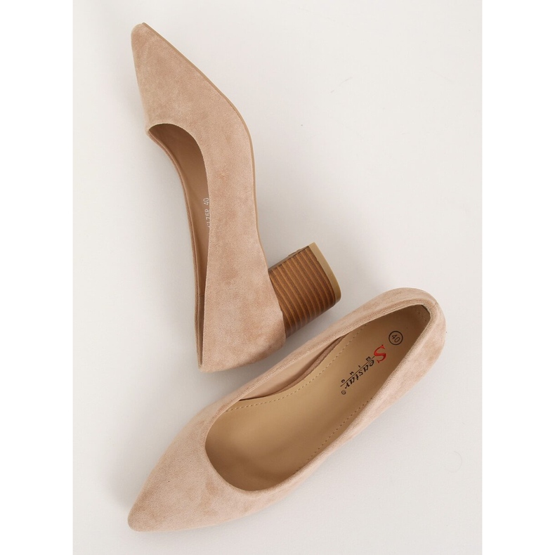 Escarpins sur un talon en bois beige CL75P Beige Ii Genre brun