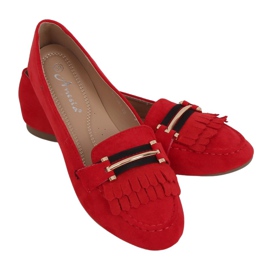 Rouge Mocassins Femme 88-381 Rouge