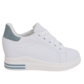 Baskets blanches MY-0367 BLANC/BLEU sur un coin caché