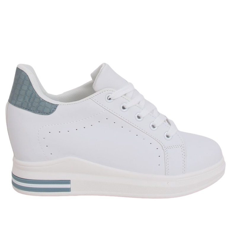 Baskets blanches MY-0367 BLANC/BLEU sur un coin caché