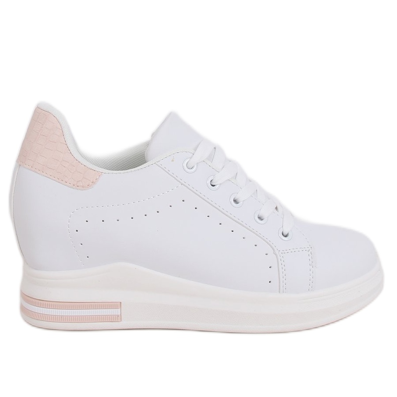 Baskets blanches MY-0367 BLANC/ROSE sur un coin caché