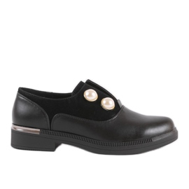 Chaussures noires pour femmes avec perles C17-5987 le noir