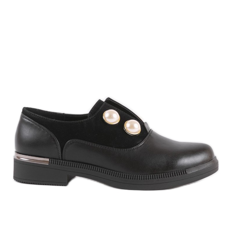 Chaussures noires pour femmes avec perles C17-5987 le noir