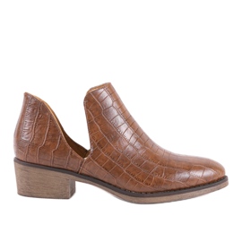 Bottines à enfiler marron à talon NS132P brun