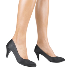 Escarpins noirs sur épingle avec zircons cubiques MJ1440