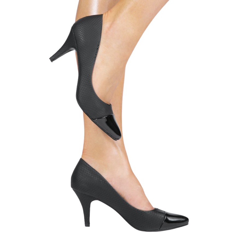 Escarpins noirs sur le talon YS-437 le noir
