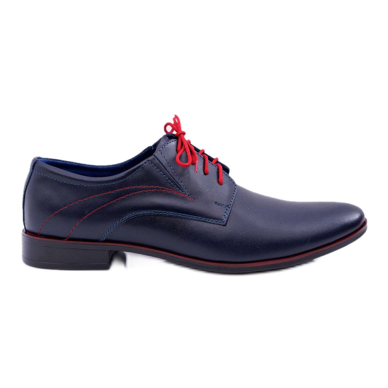Mario Boschetti Richelieus Homme, Cuir Élégant, Bleu Marine Menelaos rouge