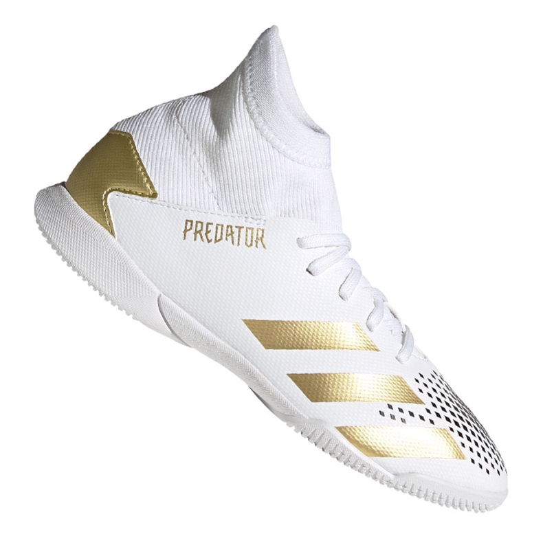 Chaussures de foot Adidas Predator 20.3 In Jr FW9218 gris / argent, blanc, or blanche