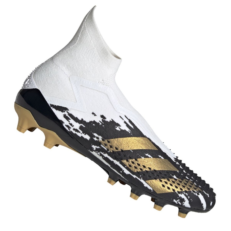 Chaussures de foot Adidas Predator 20+ Ag M FW9761 gris/argent, blanc, noir, or blanche Chaussures de foot Adidas Predator 20+ Ag M FW9761 gris/argent, blanc, noir, or blanche