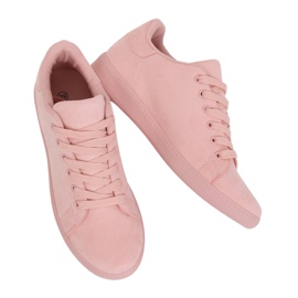 Baskets femme en daim rose 6301 Rose