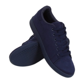 Baskets femme en daim bleu marine 6301