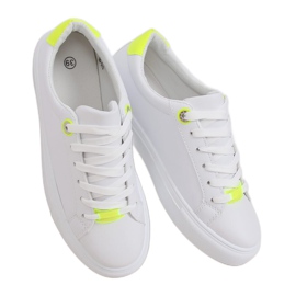 Baskets femme blanches B0-515 BLANC / JAUNE
