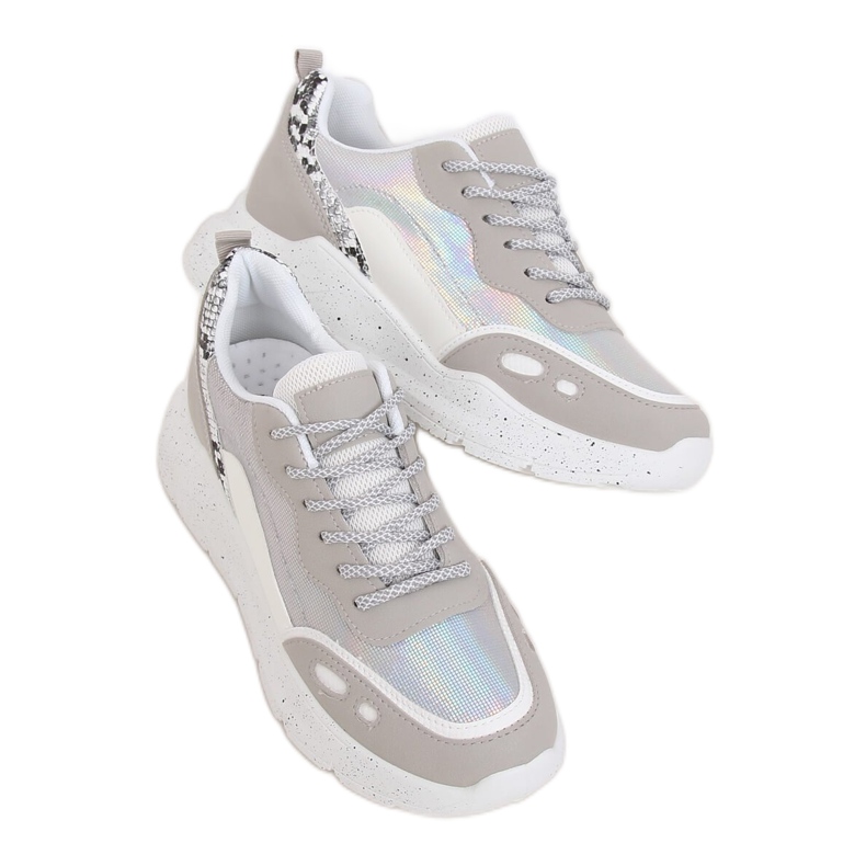 Chaussures de sport blanches et grises LL1771 Silver