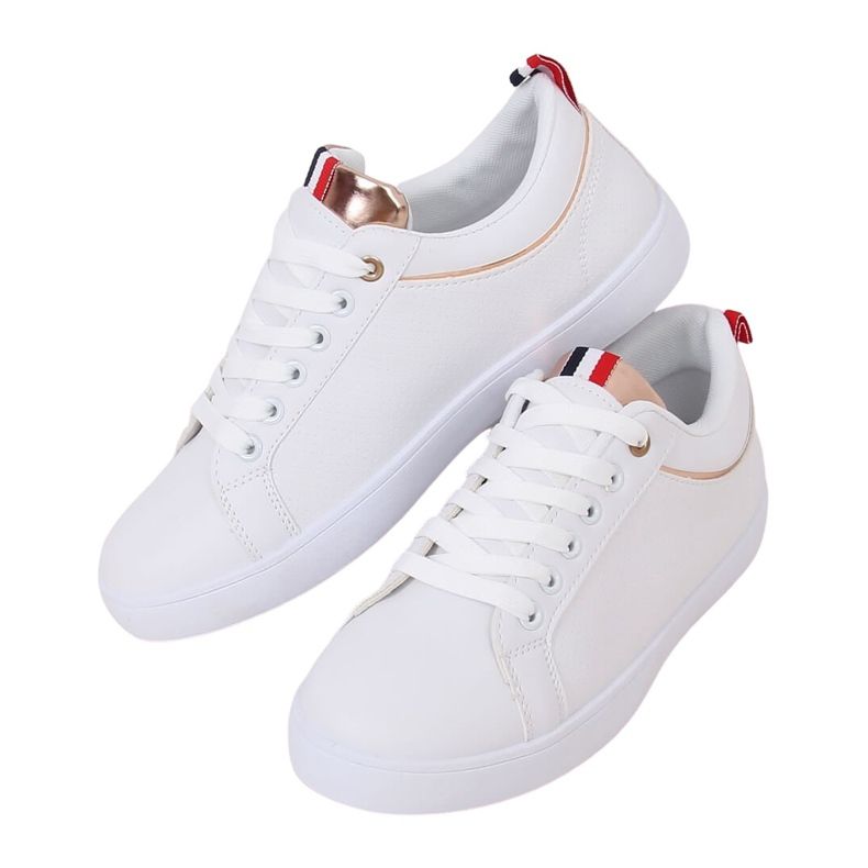 Baskets femme blanches B0-501 BLANC / CHAMPAGNE
