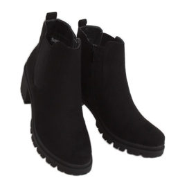 Bottines noires à talons larges XJ-25 Noir le noir