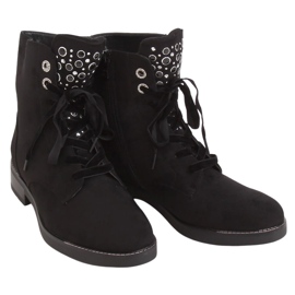 Bottines noires à lacets BH2537-KB Noir