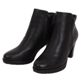 Noir F-32 Bottines noires à talons