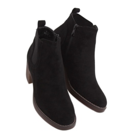 Bottines noires à talons larges UK18P Noir le noir