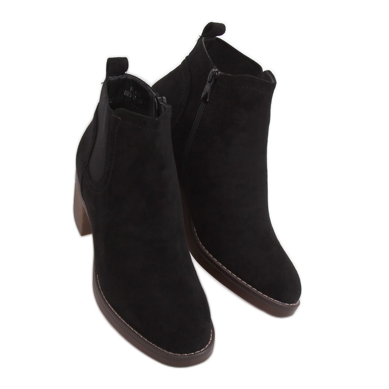 Bottines noires à talons larges UK18P Noir le noir