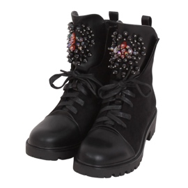 Bottines à lacets noires NC1062 Noir le noir