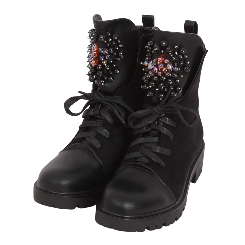 Bottines à lacets noires NC1062 Noir le noir