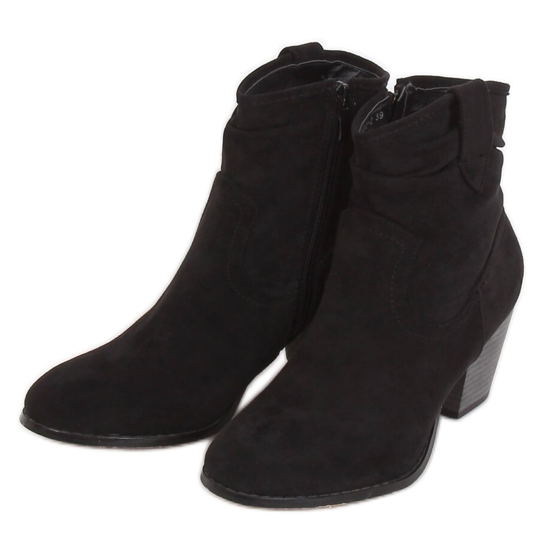 Bottines noires à talons 100-986B0-2 Noir le noir