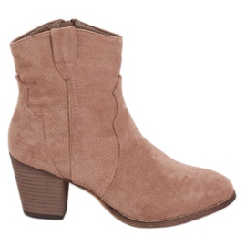 Santiags à talons beiges 100-985B0-2 Khaki kaki Santiags à talons beiges 100-985B0-2 Khaki kaki