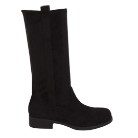 Boots noires à tige droite ST-19P Noir