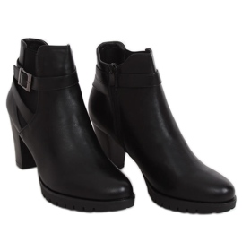 Noir F-33 Bottines noires à talons