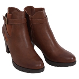 Bottines à talons marron F-33 Camel brun