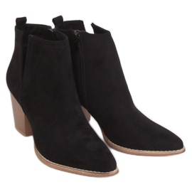 Bottines à talons à bouts noirs amande M397 Black