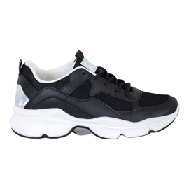 SHELOVET Baskets noires confortables le noir
