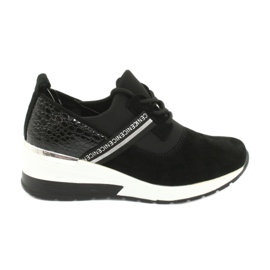 Filippo Chaussures de sport en cuir Slipony DP1388 / 20 BK Nice noir argent