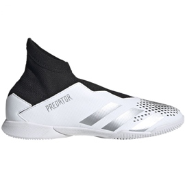 Chaussures de foot Adidas Predator 20.3 Ll In Jr FW9213 gris blanche Chaussures de foot Adidas Predator 20.3 Ll In Jr FW9213 gris blanche