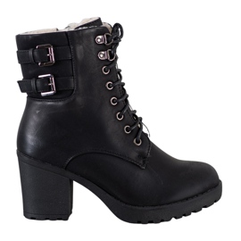 J. Star Bottines attachées sur la plate-forme noir