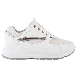 Ideal Shoes Baskets de sport élégantes blanche Ideal Shoes Baskets de sport élégantes blanche