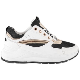 Ideal Shoes Baskets de sport élégantes blanc noir