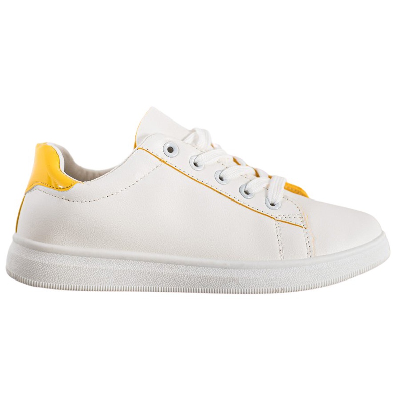 SHELOVET Chaussures de sport classiques blanche jaune
