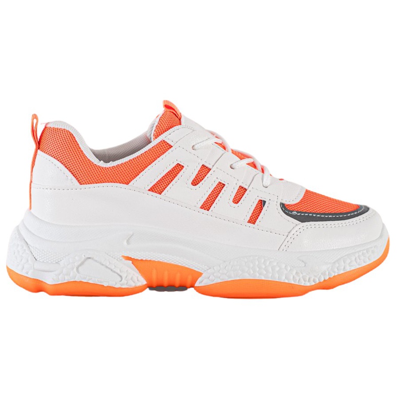 SHELOVET Baskets confortables avec maille blanche orange