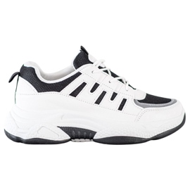 SHELOVET Baskets confortables avec maille blanche le noir