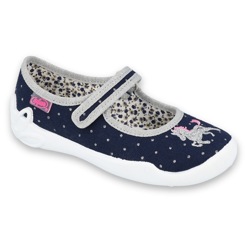 Chaussures enfant Befado 114X414 bleu marin argent gris