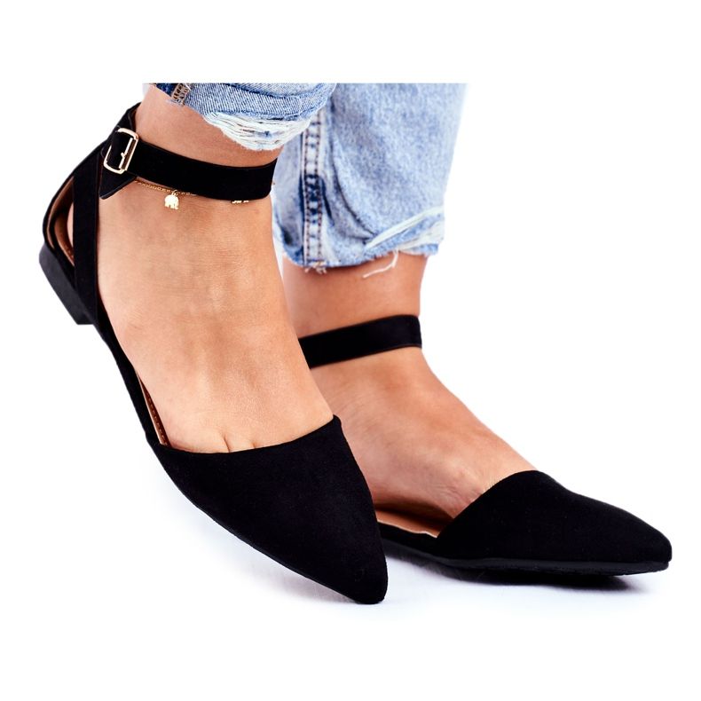 SEA Ballerines plates noires pour femmes avec ceinture avec Allison Spitz le noir SEA Ballerines plates noires pour femmes avec ceinture avec Allison Spitz le noir